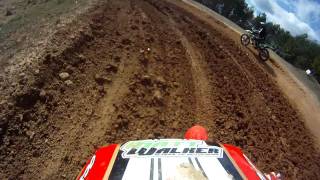 Timmy Nappi winning motocross race in Schoolboy Open in hill billy hills 2012