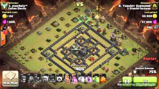 3 Star GoWiPe Attack on Max Th9 Anti 2 Star Internet Base Post Update Clash of Clans