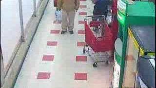 Old lady takes a shit in a store