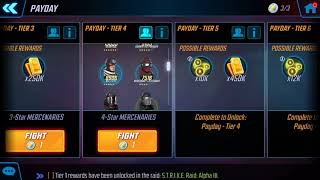 Payday Tier 4 Mercenary Event 47k Power Playthrough T4 Gold Orb Reward - Marvel Strike Force - MSF