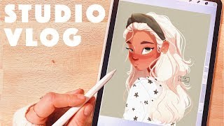 VLOG 19 | Drawing with Procreate & Watercolors (Speedpaint)
