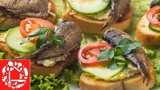 Бутерброды со шпротами для фуршета ?? Просто, Красиво и Вкусно!