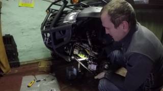 как снять передний редуктор cf moto X6 2014