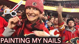 Painting My Nails at a Hockey Game (eh ??)
