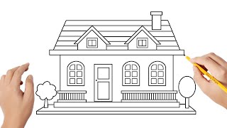 Como Dibujar Una Casa Paso A Paso | Dibujos Para Niños