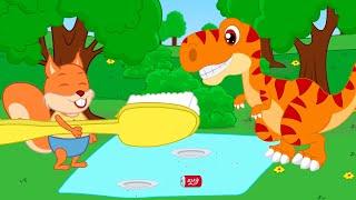 Famille d'Écureuil - Brosse à dents dinosaure Animé 2023 en Français