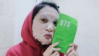 Trying BTS x Mediheal Masks VLOG✌?마스크 써볼까!