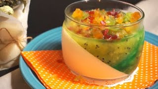 Kiwi jelly with cream / Желе  киви со сливкам