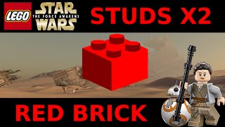 Lego Star Wars The Force Awakens - Stud X2 Red Brick