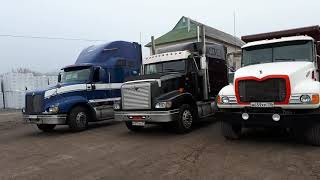 Mack Granite dump truck, International 9400, International 9200