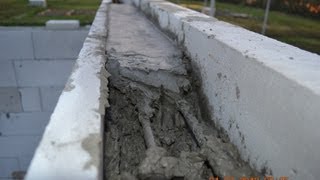 армопояс в газобетоне День 7 .Перемычка над окном