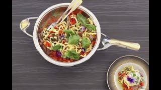 Домашние спагетти со стейком и овощами  - быстро и легко