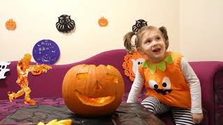 НЕ страшный Хэллоуин. Весёлая тыква "Фонарь Джека" и добрая ведьма. Non scary Halloween. Nice witch