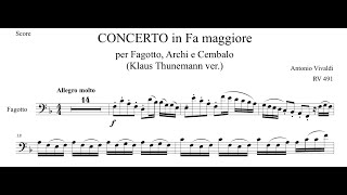Vivaldi - Bassoon Concerto in F Major RV491 [with Solo Score]