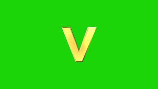 abcd 3d animation green screen, Letter V