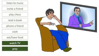 Activity verbs in the morning, afternoon, evening and night