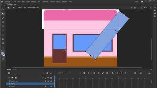 Cara menggambar permen lolipop pink yang lucu dan gedung sederhana di Animate