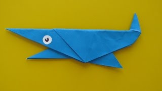 АКУЛА - Легкое Оригами из Бумаги Для Начинающих /How to make Shark origami