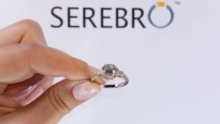 Кольцо серебряное с фианитом "Вдохновение" ПДК56ЦБ