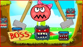 ИГРАЕМ ЗА МИНИ БОССА КВАДРАТА в игре красный шарик  про New Red Ball 4. для детей.