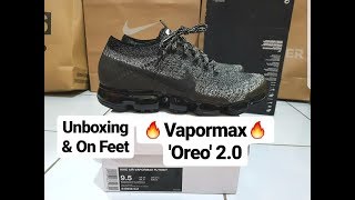 Unboxing & On FEET Nike Air Vapormax Flyknit 'Oreo'  2.0 / Black White'