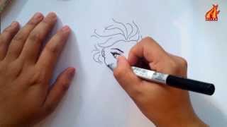 Belajar Menggambar karakter ELSA FROZEN dalam 4 menit