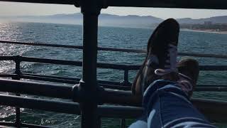 Feet Relaxing At Santa Monica Beach California - Free Stock Footage