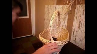 Плетение корзины  делаем ручку   Basket Weaving