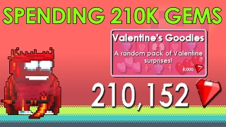 Growtopia - SPENDING 210K GEMS ON VALENTINES PACKS!!