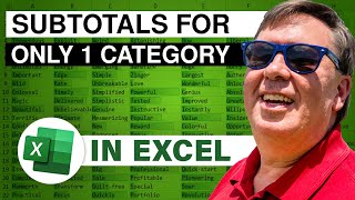 Excel Add Subtotals To Only One Category - 2432
