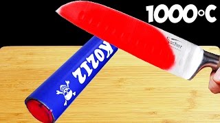 ЧТО ЕСЛИ РАСКАЛЕННЫМ НОЖОМ В 1000 ГРАДУСОВ РАЗРЕЗАТЬ ПЕТАРДУ | РАСКАЛЕННЫЙ НОЖ VS ПЕТАРДЫ!