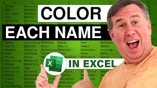 Excel Mark Each Unique Value In A Different Color - 2508A