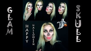 GLAM SKULL Halloween makeup. Гламурный череп. Грим на Halloween