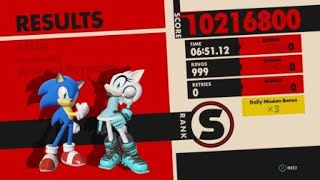 10 MIL SCORE RUN! Sonic Forces - Stage 7 Arsenal Pyramid SA - 10,216,800 Points w/Wolf Avatar + Cube