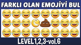 Farklı Olan Emojileri Bul: Zorluk seviyeleri 1,2,3 | Emoji Bulmaca Yarışması