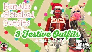 GTA5 | Female Glitched Outfits: 3 Festive Outfits & Clothing Tricks + *NEW*Save ANY Adversary Outfit