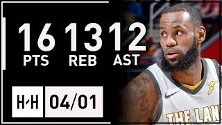 LeBron James Triple-Double Full Highlights vs Mavericks (2018.04.01) - 16 Pts, 13 Reb, 12 Assists!