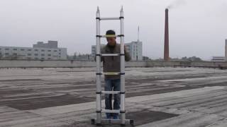 Finether 5M Échelle Télescopique Portable et Pliante 150 Kg Capacité 16 Echelons