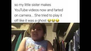 Little girl fart on camera and tried to play it off like it was a ghost