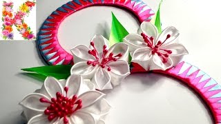 Подарок маме на 8 марта своими руками,канзаши мастер класс,kanzashi flower tutorial