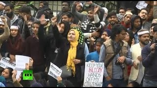 Protest against new citizenship act in New Delhi