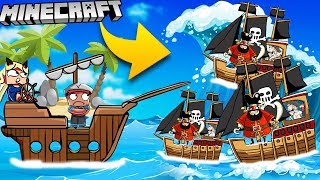 ? STATEK VS TSUNAMI PIRATÓW - MINECRAFT TSUNAMI CHALLENGE | Vito VS Bella