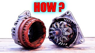 Car Alternator - How it Works, ElectroMagnet, Magnetic Induction