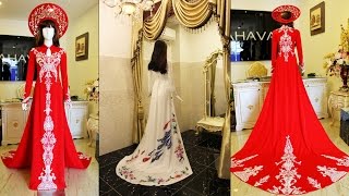 Những mẫu áo dài cưới đẹp 2016 - 2017 cho cô dâu