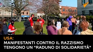 USA: manifestanti contro il razzismo tengono un "raduno di solidarietà" durante la riunione del KKK