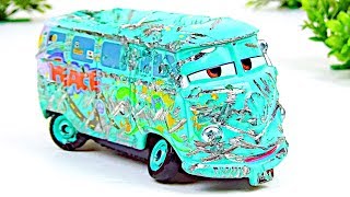 Fillmore Crash & Repair!  Disney Cars Toys Stop Motion Animation