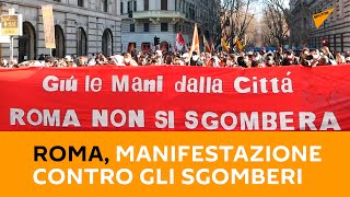 Roma, manifestazione contro gli sgomberi