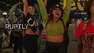 USA: Rams fans go nuts at Inglewood following Super Bowl victory