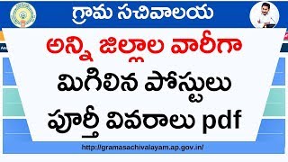 Grama Sachivalayam Remeaning Posts All Districts