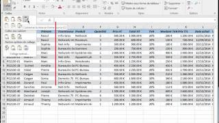 Excel: Sélectionner-Couper-Copier-Coller des cellules dans un tableau.
